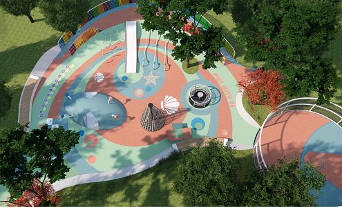 Modern Amusement Park Children's Playground 3d model