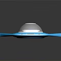 Blue Spacecraft With Transparent Dome And Flying Saucer Like Design For Space Exploration