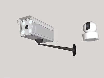 High Quality Security Bullet And Dome Cameras With Mount For Monitoring 3d model