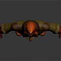 Muscular Game Fantasy Character With Red Braided Beard Green Tunic Brown Pants And Red Gloves