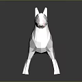 Low Poly Style Furniture Decorative Dog Model In Brown And White