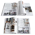 Home Decor Magazines Open Pages With Interior Design Photos And Living Space Decor