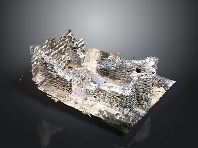 Ancient Architectural Ruins Featuring Stone Walls And Historical Remains Structure 3d model