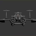Futuristic Metallic Sci Fi Vehicle Design With Multiple Wings And Cockpit