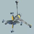 Military Fighter Jet With Camouflage Paint Shark Mouth Design And Wings