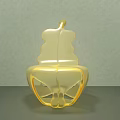 Golden Unique Single Chair With Shiny Surface And Light Gray Wall Dark Gray Floor