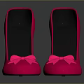 Fashionable Pink Women's High Heels With Round Toe And Bow Decoration