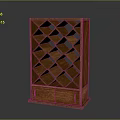 Elegant Wooden Wine Cabinet Featuring Diamond Lattice Storage And Bottom Drawers