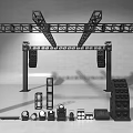 Professional Event Stage Decorative Lights With Truss System And Audio Equipment