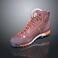 Brown High Top Suede Shoes With Orange Laces And Durable Orange Sole