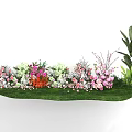 Diverse Floral Display Featuring Colorful Flower Clusters Lush Green Foliage And Grass Lawn Base