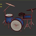 Blue Sleeg Musical Instrument Drum Set With Cymbals Stands And Drum Heads