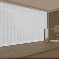 Vertical Blinds Window Covering With Soft Light And Floor Lamp In Room