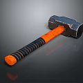 Heavy Duty Hardware Hammer With Metal Head And Orange Black Handle For Workshop Use