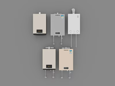 Various Styles Of Daily Electrical Water Heaters With Modern Design And Digital Displays 3d model