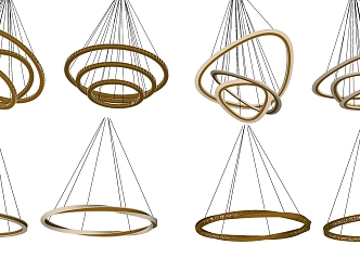 Light Luxury Chandelier Metal Chandelier Combination 3d model