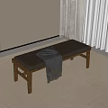 Quiet Ancient Bench Bed End Stool 3d model