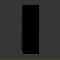 Upright Modern Black Glass Door Refrigerator Freezer With Internal Shelves And Bottom Drawer