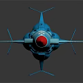 Blue Space Shuttle Model With Red Tip Silver And Blue Stripes Streamlined Design