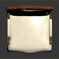 Classical Chair With Carved Wooden Frame Light Colored Upholstered Seat And Back