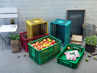 Modern Storage Basket Fruit Stall 3d model