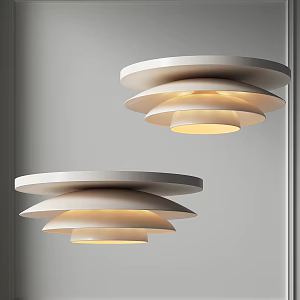 Ceiling lamp cream wind ceiling lamp simple multi-layer art ceiling lamp bedroom balcony ceiling lamp guest restaurant ceiling lamp 3d model