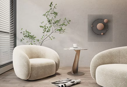 Modern leisure sofa combination leisure chair coffee table 3d model