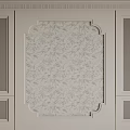 Elegant Bedroom Accent Wall With Floral Pattern Panel Design And Ornate Frame 3d model