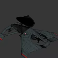 Futuristic Black Flying Vehicle Design With Transparent Canopy Propellers And Red Accents