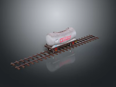 Detailed Model Tank Car Positioned On Railway Track With Metal Structure 3d model