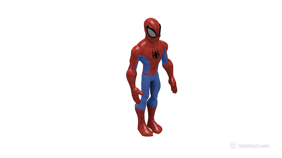 Spider Man Superhero Action Figure With Red And Blue Costume And Spider Emblem 3d model