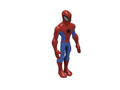 Spider Man Superhero Action Figure With Red And Blue Costume And Spider Emblem 3d model
