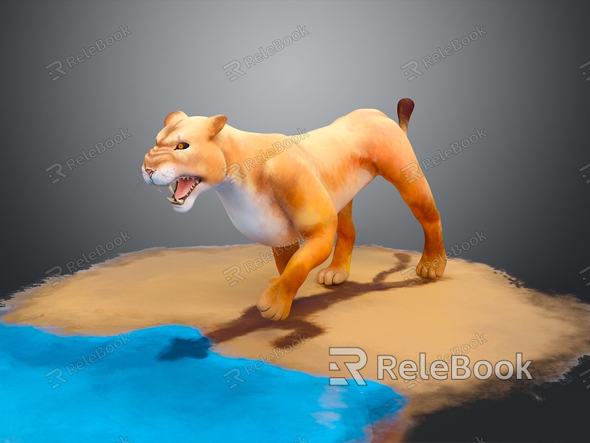 Modern lioness lion model