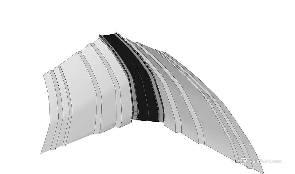 Road Infrastructure Design With Striped Traffic Lanes And Intersection Layout 3d model 