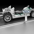 Electric Car Chassis Structure With Battery Pack And Component