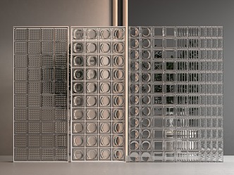 Modern glass brick partition 3d model