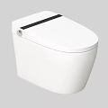 White Modern Toilet with Sleek Design and Black Stripe on Top for Contemporary Bathrooms