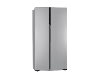 Silver Side By Side Refrigerator With Modern Sleek Design And Spacious Storage Capacity 3d model