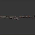 Rusty Old Industrial Equipment Metal Part Mechanical Arm Bracket Long Curved Structure
