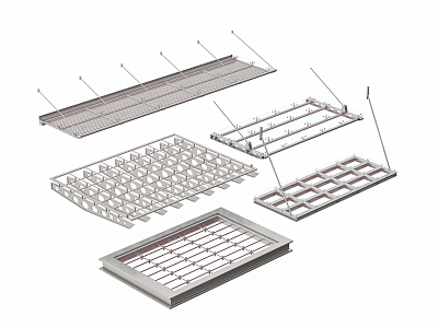 Modern steel aluminum glass canopy awning canopy 3d model