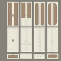 White Wardrobe Doors With Multiple Styles Grid Solid Panels And Drawers 3d model