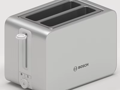 Modern BOSCH Silver Two Slice Toaster Kitchen Appliance With Sleek Design 3d model