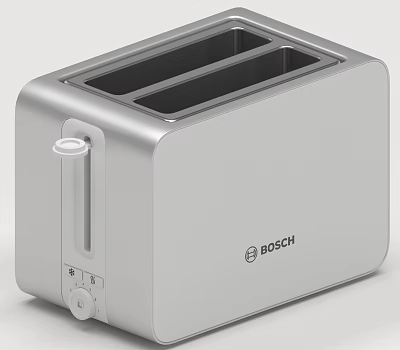 Modern BOSCH Silver Two Slice Toaster Kitchen Appliance With Sleek Design 3d model