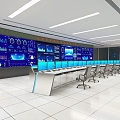 Modern Monitoring Room Command Center Control Room Monitoring Center Console Monitoring Station Monitoring Large Screen Monitoring Center 3d model