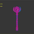 Ornate Magical Staff Featuring Purple Orb Silver Accents And Colorful Patterns