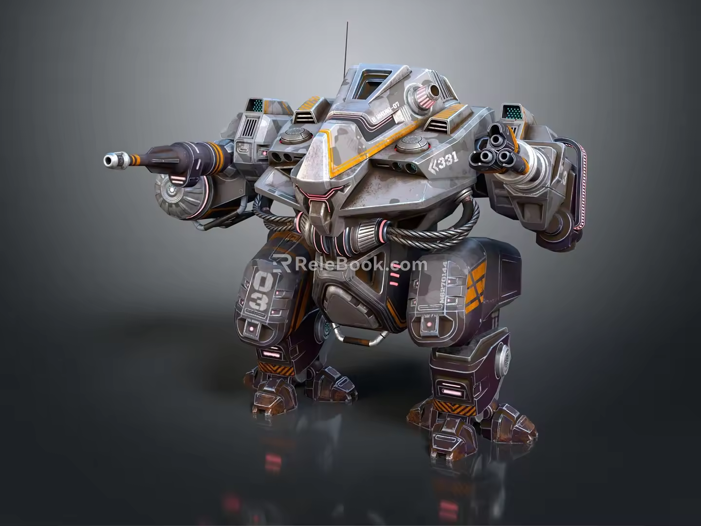 Modern Robot Mech Warrior Machine Battlearm Mechanical Battlearm Machine Warrior Fighting Robot Game Robot 3d model
