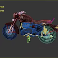 Black Classic Motorcycle With Single Seat And Shiny Chrome Engine Details 3d model