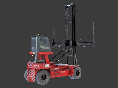 Yale S153 Red Forklift with High Mast Forks and Operator Cab 3d model