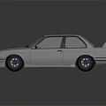 Silver Modified BMW Car With Black Stripes Sporty Exterior And Alloy Wheels