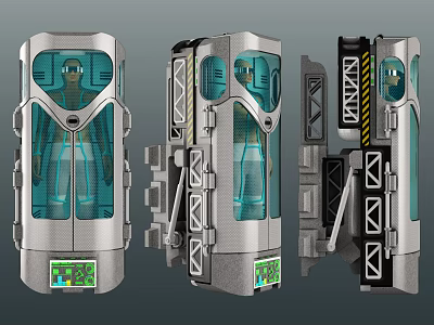 Medical Device Enclosed Chamber Featuring Transparent Design Control Panel And Human Figure 3d model